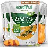 EATIFUL Organic Vegan Butternut Squash Pumpkin Soup, Ready to Eat, 5-Pack | Gluten-free, non-GMO, USDA &amp; EU Organic. Made with sweet potatoes &amp; coconut cream. No added sugar or preservatives