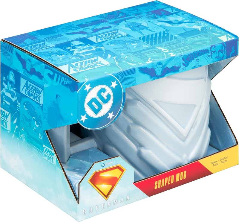 DC Comics Superman Fortress of Solitude Taza de cerámica de 650 ml con licencia oficial, tamaño grande para té, chocolate caliente y más, regalo para fans de los superhéroes