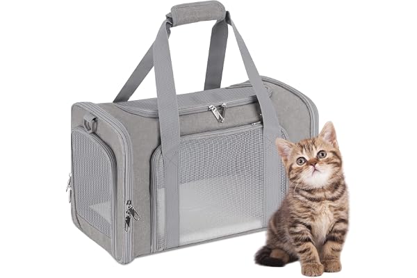 ORYEDA Cat Carrier Bag, Dog Travel Carriers, Airline Approved Soft-Sided Pet Carrier for Small Medium Cats and Small Dogs, Po