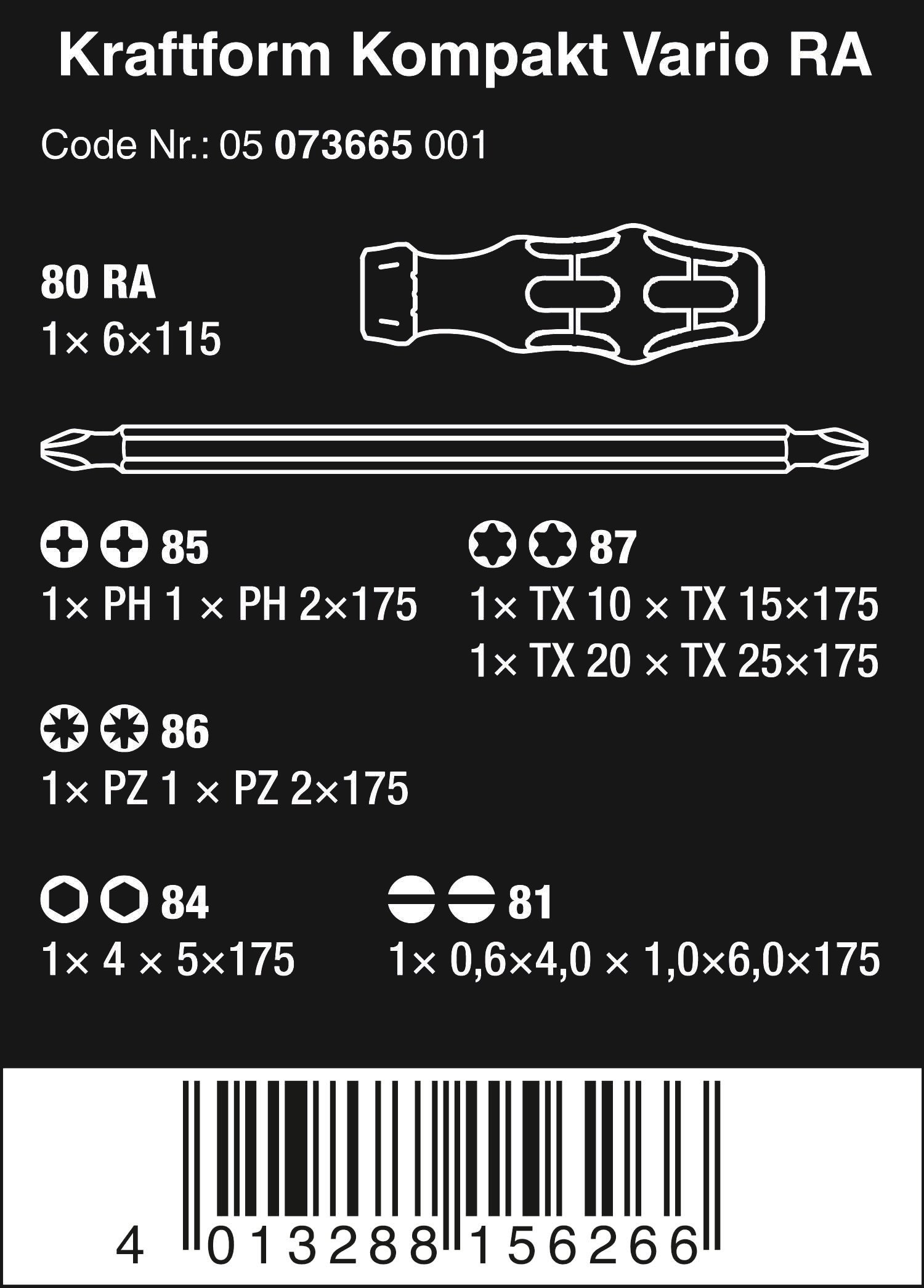Wera Kraftform Kompakt Vario RA SB, 7-teilig, 05073665001 2