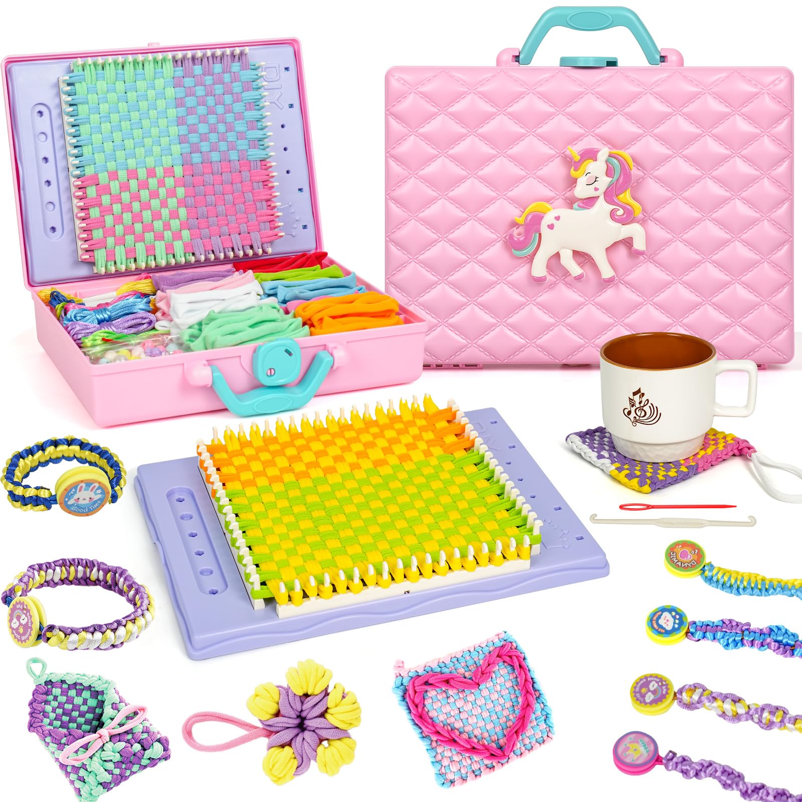 ZQIN Friendship Bracelet Making Kit for Girls 8+: Quick Maker DIY Arts and Crafts Toys, Best Christmas & Birthday Gifts for 6-12 Year Old Girls (Pink) β image 1