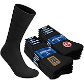SOXCO Socks for Men 9-12 13-15 Business Crew Black Cushioned Socks Pack of 10 Pairs