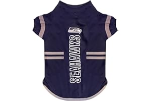 Pets First NFL Seattle Seahawks Dog T-Shirt, Football Dogs & Cats Shirt - Durable Sports PET TEE - 3 Sizes, NFL PET Outfit, Reflective TEE Shirt in Team Color, Cool Football Dog Tee