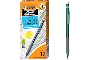Bic Pencil Extra Comfort Mechanical Pencil, Medium Point (0.7mm), Black, Soft Grip for Comfort and Added Control, 12-count