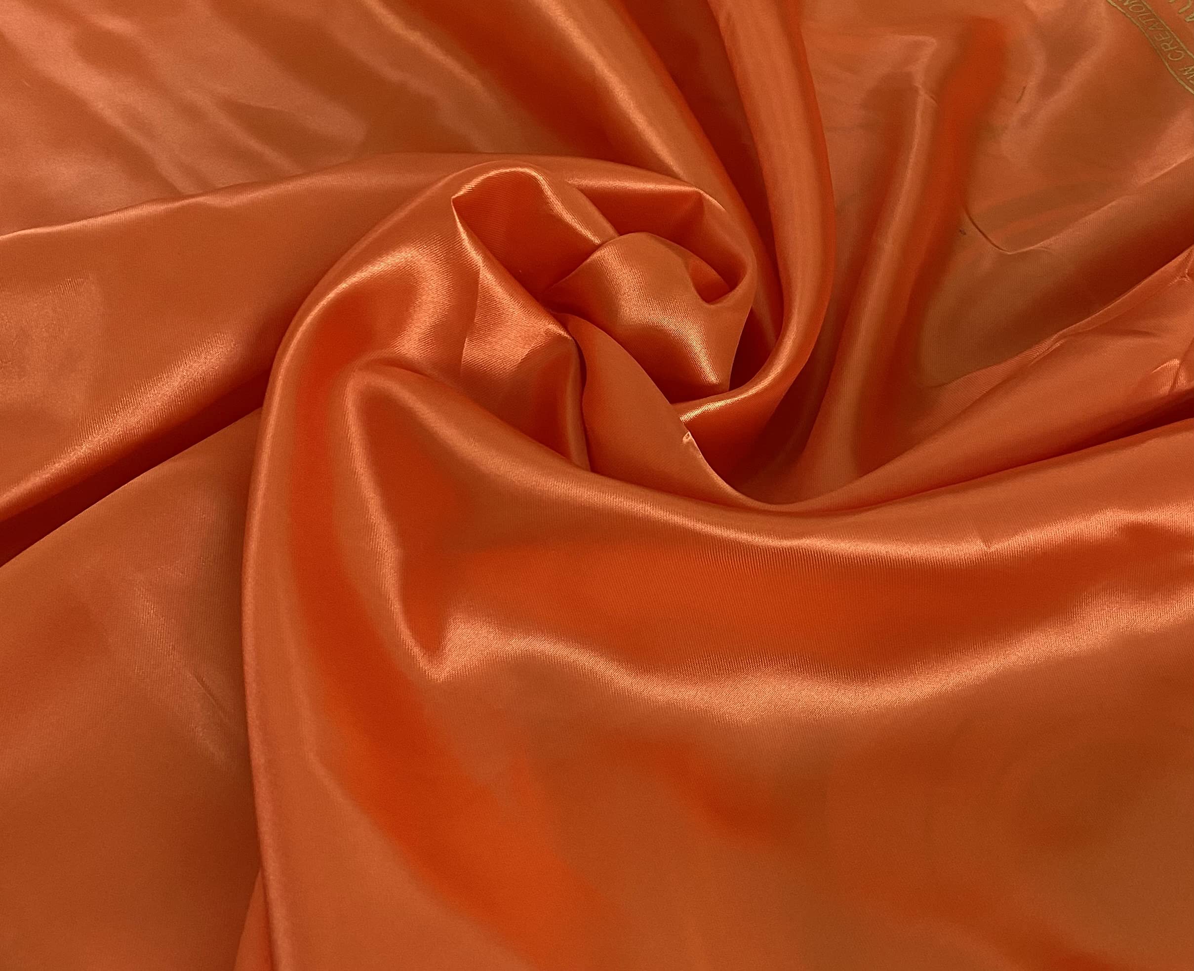 Novato Silky Satin Plain Luxury Craft Dressmaking Fabric 60'' Wide (Orange, 2 Meter)
