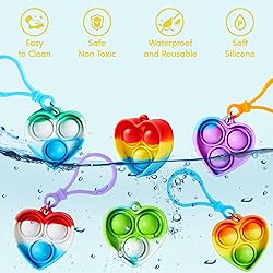 JOYIN Heart Pop Fidget Keychain 30 Pack Pop Fidget