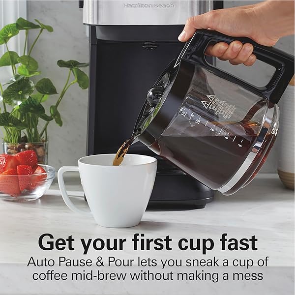 HAMILTON BEACH 12 CUP PROGRAMMABLE COFFEE MAKER, FRONTFILL DRIP COFFEE MAKER