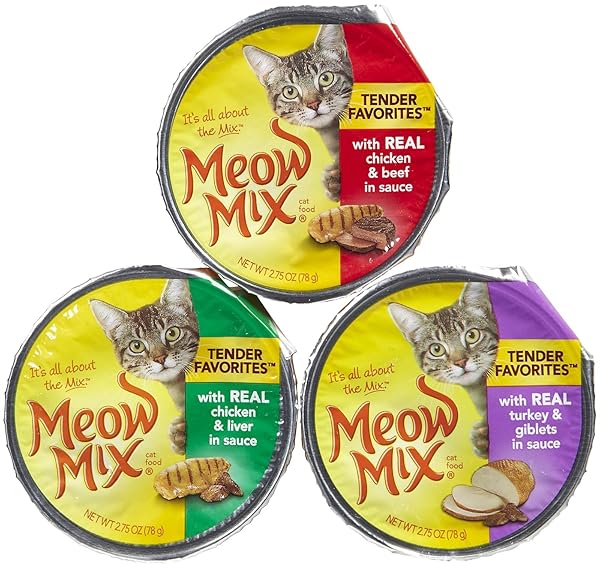 MEOW MIX MARKET SELECT CAT FOOD, BEEF & POULTRY VARIETY PACK, 12 CUPS, 2.75 OZ EACH