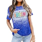 Autism Awareness Shirt Women Autism Accept Understand Love Shirts Special Education Teacher Short Sleeve Cute Tee Tops