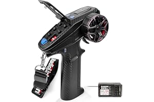 ATA HOBBY DUMBORC X6PM-350 2.4GHz 6CH Mini RC Radio Transmitter with X6FG Gyro Receiver with Low Voltage Alarm & Fail-Safe Function Mixed Mode for RC Vehicle Car Boat Tank Model Parts Portable Remote Controller