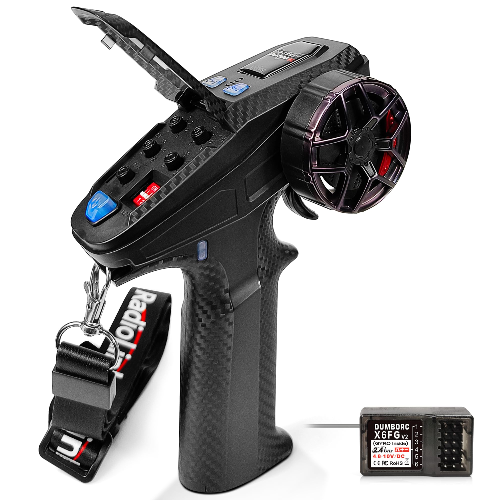 Photo 1 of DUMBORC X6PM-350 2.4GHz 6CH Mini RC Radio Transmitter with X6FG Gyro Receiver with Low Voltage Alarm & Fail-Safe Function Mixed Mode for RC Vehicle Car Boat Tank Model Parts Portable Remote Controller