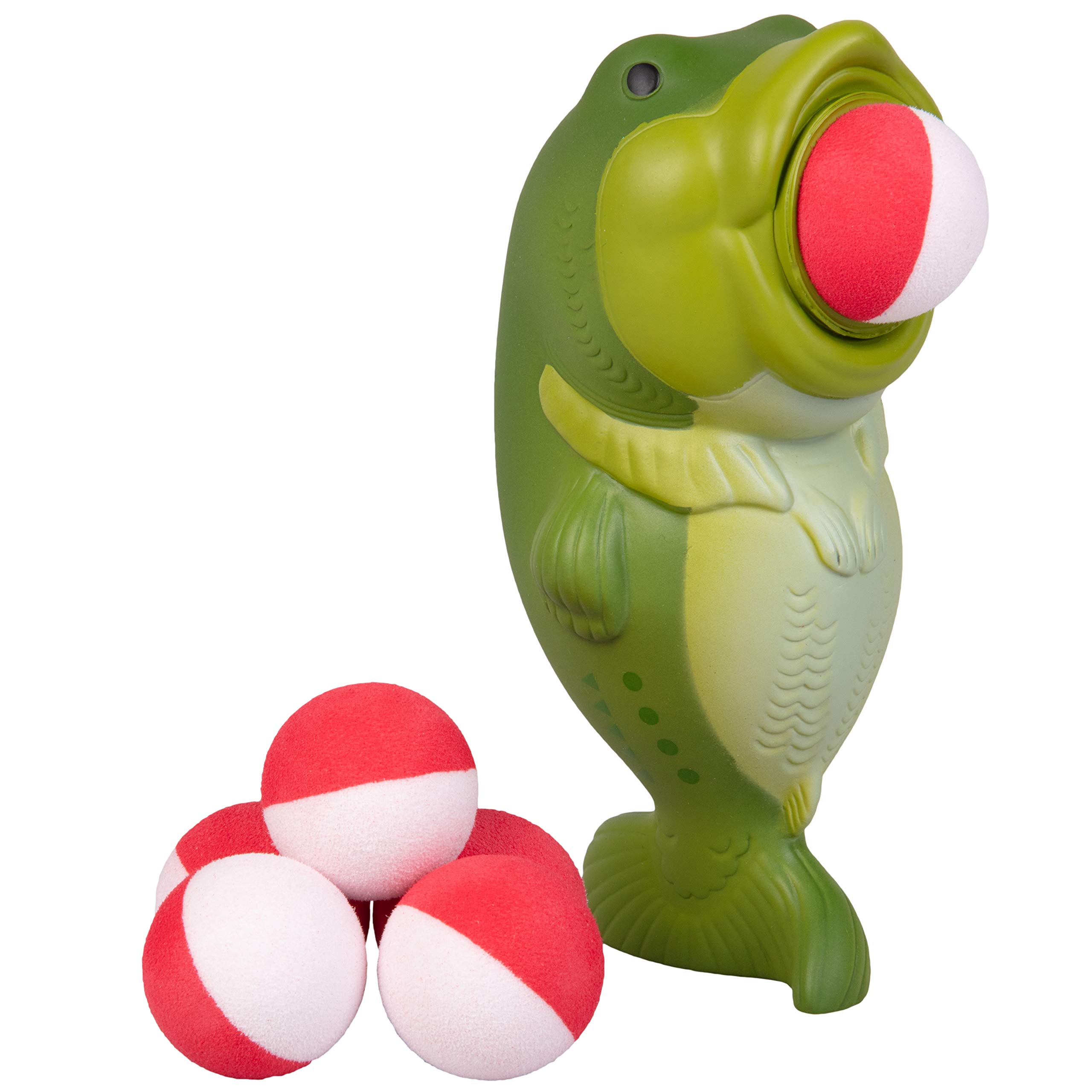 Hog Wild Bass Popper Toy - Shoot Foam Balls Up to 20 Feet - 6 Balls Included - Age 4+