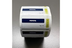 Generic Propofol Syringe Labels - 500 Labels per Roll - 32*12mm - Semi-Gloss Finish