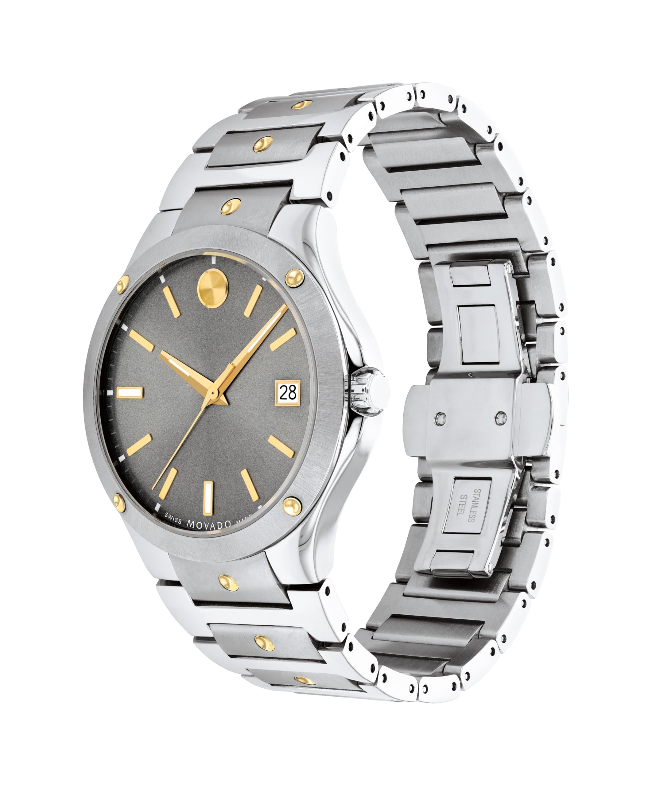 Movado Movado SE Men's Watch - Swiss Quartz Movement, Stainless Steel Link Bracelet - 5 ATM Water Resistance - Luxury Fashion Timepiece for Him - 41mm