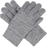 BSB Women's Toasty Warm Plush Fleece Lined Knit Winter Gloves (724HGREY)