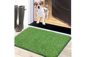 TREETONE Artificial Grass Door Mat, Thick Turf Grass Indoor/Outdoor Rug, Perfect for Entryway, Patio Lawn Synthetic Doormat, Dog Realistic Grass Mats, 20x30 Inches