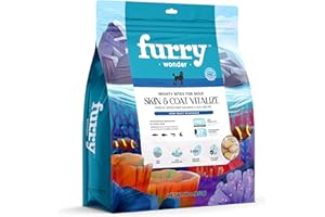 FURRY WONDER Freeze Dried Raw Dog Food Salmon and Cod Recipe 16 Ounce, USA Made Grain Free High Protein Dog Food for Complete Meal or Food Topper, Freeze Dried Raw Diet for Skin & Coat Vitalize