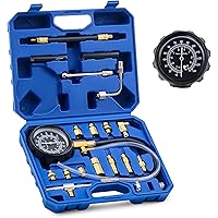 Orion Motor Tech Fuel Pressure Test Kit, Fuel Injection Tester Kit with 0-140 psi Fuel Pressure Gauge Hoses Adapters, Univers