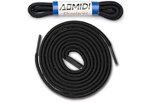 AOMIDI 2 Pair Shoelaces Round Athletic Shoes Lace for Boot Laces Shoelaces and Multiple Shoe Types Replacements