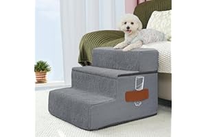 Supet Dog Stairs for Small Medium Large Dogs to Get on Bed, Dog Steps for High Bed Couch Car, Pet Stairs for Cats Doggie Puppy