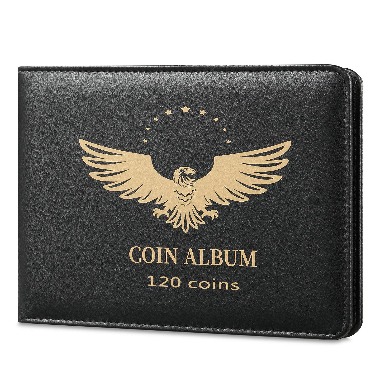 Photo 1 of MUDOR Coin Collection Holder Book for Collectors, PVC FREE, 120 Pockets Collecting Storage Album Organizer Supplies for Half Dollar, Silver Dollar (120 Pockets)