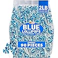 Blue Lollipops - 2 Pounds - Bulk Light Blue Candy - Baby Boy Shower Candies - Gender Reveal Favors - Blue Party Favors