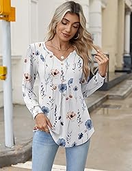 Zeagoo Womens Plus Size Tops Casual Long Sleeve