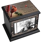 Cremation Urns for Human Ashes Adult Male or Female, Funeral Memorial Urns for Ashes with Photo Frame, Wooden Urns Box and Casket for Men Women, Burial Urn for Adults Up to 200 IBS