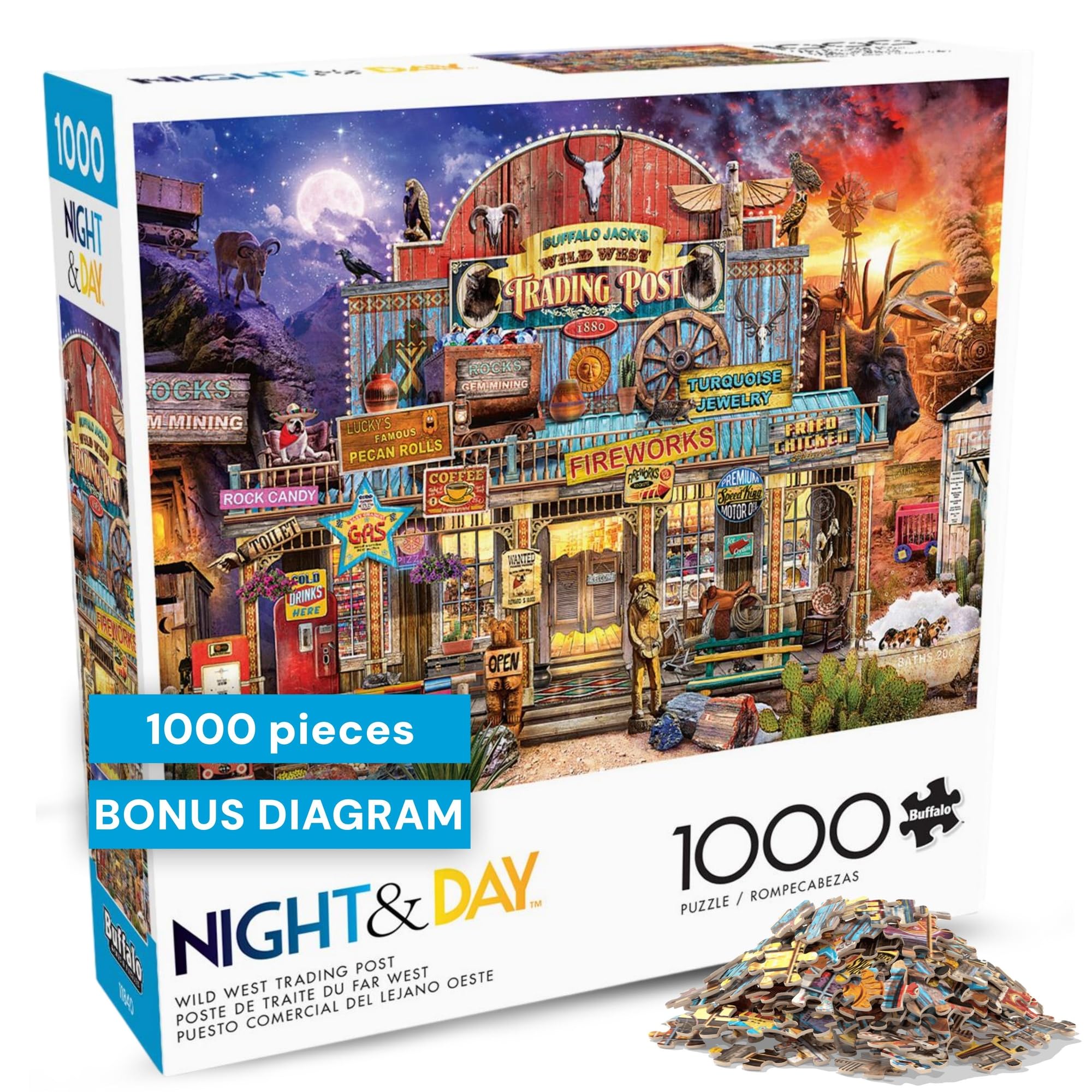 Buffalo Games - Wild West Trading Post - 1000 Piece Jigsaw Puzzle for Adults Challenging Puzzle Perfect for Game Nights - Finished Size 26.75 x 19.75