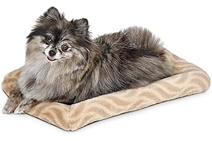 MidWest Homes For Pets QuiteTime Deluxe Wave Bolster Bed for Tiny Dogs; Easily Machine Wash and Dry; Tan; 18"; 40218-WVTN