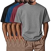 Neer 4 Pack Men's Big and Tall Shirts Summer Cotton Short Sleeve Tee Crew Neck Casual Top Basic Oversize T Shirts