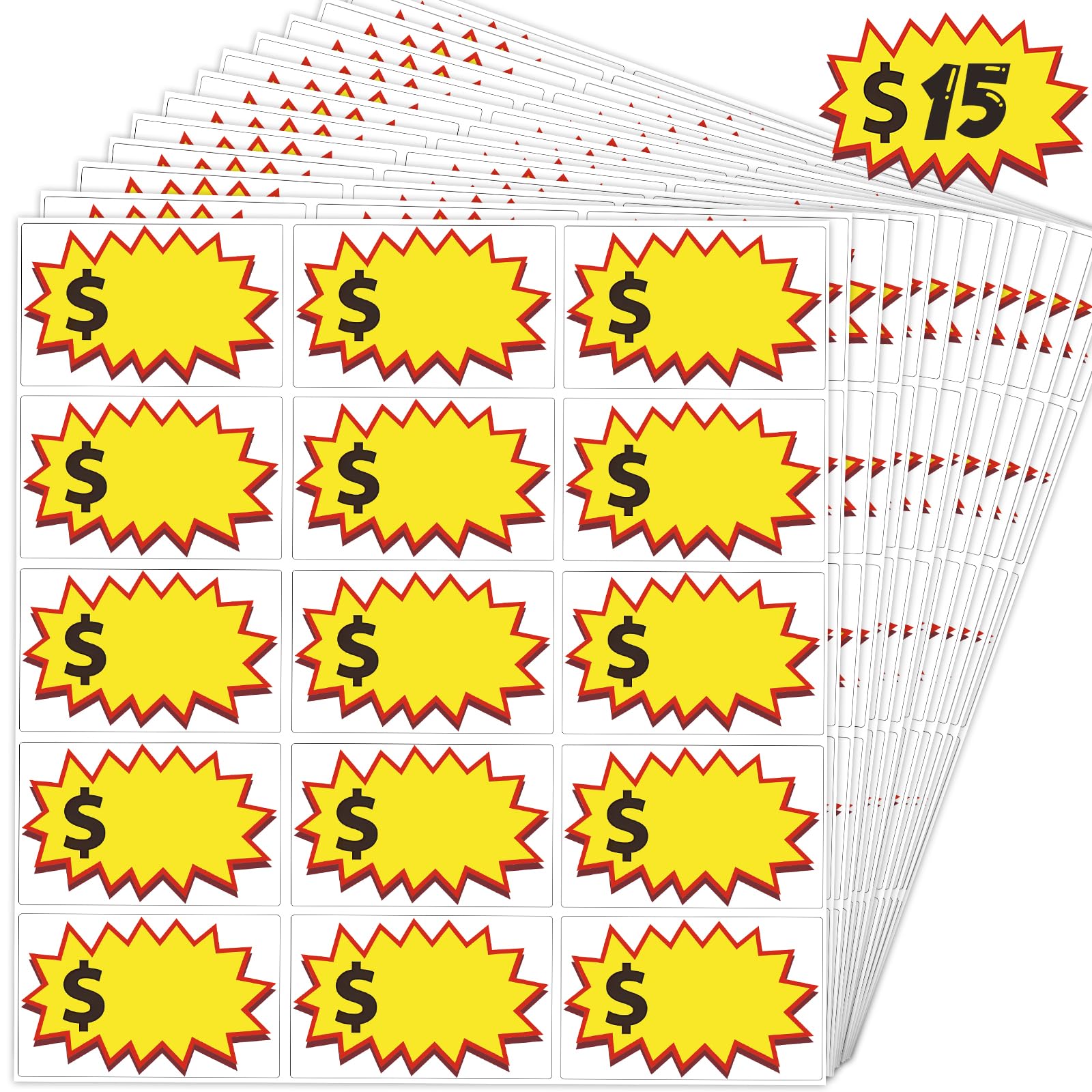 Photo 1 of 600 Pcs Garage Sale Stickers, (2"x3") Removable Adhesive Yard Sale Price tag Stickers with Space to Write Pricing, Rummage Sale Price Labels for Retail, Flea Market, Annual Community Sales