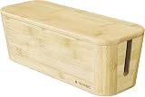 Navaris Bamboo Cable Tidy Box 32x12x11 cm Cable Organizer view 8