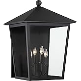 The Great Outdoors 72134-66 Noble Hill Outdoor Wall Mount, 4-Light, 240 Total Watts, 19-in H x 26.38-in W, Sand Coal Black