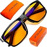 Orange Blue Light Blocking Glasses for Better Sleep - 97% Premium Carbon Reinforced Nylon Amber Computer Migraine Glasses for Women & Men - Gaming Glasses - TV Blue Light Blockers Gamer Glasses