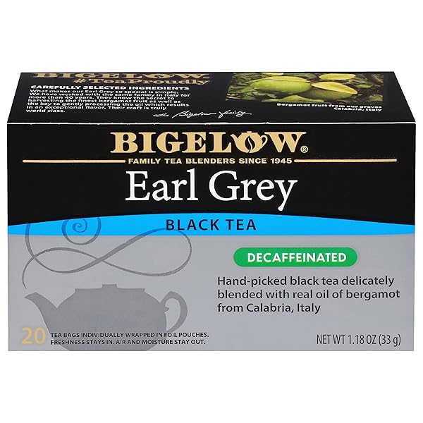 BIGELOWTEA EARL GREY TEA (DECAFFEINATED), 20 COUNT(PACK OF 1)