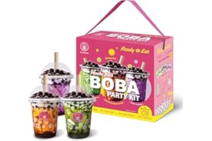O's Bubble Boba Tea Kit - Bubble Tea Kit - All in One Boba Kit for Boba Tea Lovers - Boba Party Kit for Boba Drinks - Boba Kit for Kids - 6 Servings Includes Cups, Straws, Stirrer (Party Kit Variety Pack Upgrade 3.0)