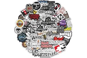BulbaCraft 83 Pcs Legendary Rock Band Stickers – Heavy Metal Stickers - Vinyl Band Stickers for Adults, Rock Stickers and Decals, Guitar Stickers, Rock Music Stickers, Heavy Metal Gifts for Men