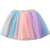 Jastore Girls Layered Rainbow Tutu Skirt Dance Dress Ruffle Tiered Clubwear