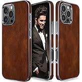 LOHASIC for iPhone 16 Pro Case, Luxury Business Leather Slim Classic Protective Phone Back Cover Cases for iPhone 16 Pro 6.3 inch 2024 New Released, Brown