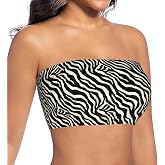 Qewfoju Zebra 2 Pattern Strapless Bras | Womens Tube Tops, Non-Slip Bandeau Bras, Seamless Tube Bra, Summer Bandeau, Wireless Half Bra, Trendy Outfits
