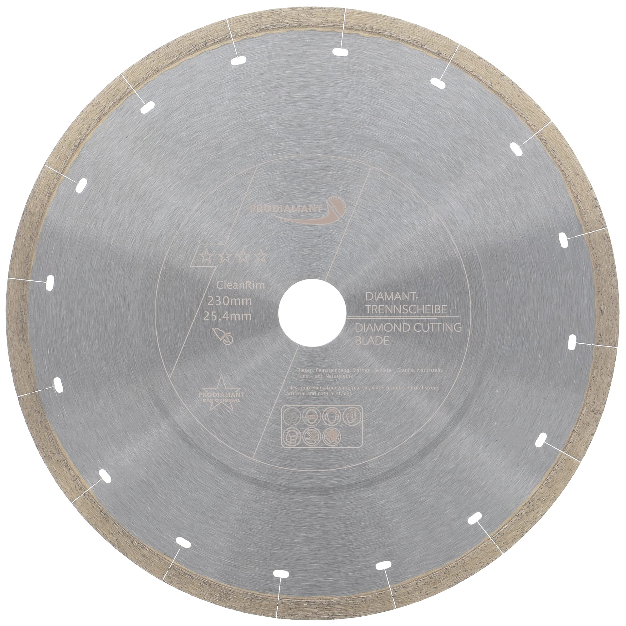 PRODIAMANT FD30 CleanRim Diamond Tile Disc 9" 230 mm for Thin Stoneware, Large Format, Natural Stone Marble Slate and Granite