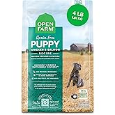 Open Farm, Grain-Free Dry Dog Food for Puppies, Protein-Packed Kibble, Sustainably & Ethically Sourced Ingredients, Non-GMO Veggies & Superfoods, Chicken & Salmon Puppy Recipe, 4lb Bag