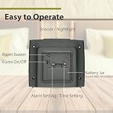A5 Silent Non-Ticking Bedside Alarm Clock Analogue Nightlight Snooze Battery view 5