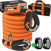Kinetic Recovery Rope 1.26" x 30ft 55000lbs Heavy Duty Offroad Snatch Strap with 2 Soft Shackles, Kinetic Tow Rope Recovery Kit, 35% Elasticity Tow Ropes for Trucks SUV UTV ATV Tractor