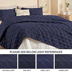 Litanika California King Quilt Bedding Set, Navy