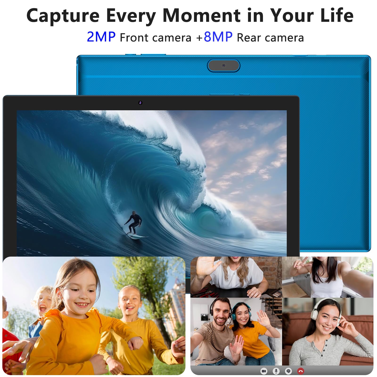 CUPEISI Android 13 Tablet, 10.1 Inch 8GB RAM+64GB ROM Tablet with Keyboard Case Mouse Stylus, 2.0GHz Quad-Core Processor, 8MP Dual Camera Tableta, 10'' HD 5G Wi-Fi 6 BT Tab PC
