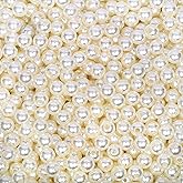 AceFun Pearl Beads for Jewelry Making 1100pcs 8mm Pearl Craft Beads with Hole Loose Fake Pearls Small Faux Pearls for Jewelry Making Bracelet Necklace DIY, Sewing Decor and Vase Filler