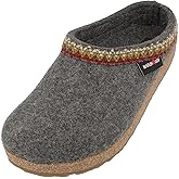 HAFLINGER Grizzly Zigzag Felt Clog Wool Slipper