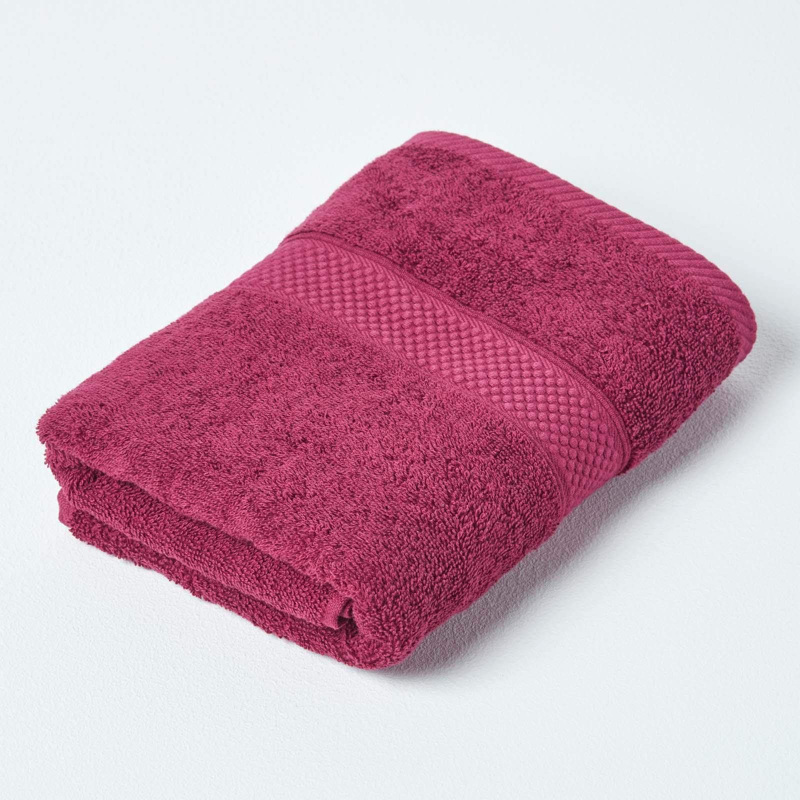 HOMESCAPES Burgundy Turkish Cotton Hand Towel Super Soft Thick & Absorbent 500 GSM Towel Heavy Weight for everyday Luxury